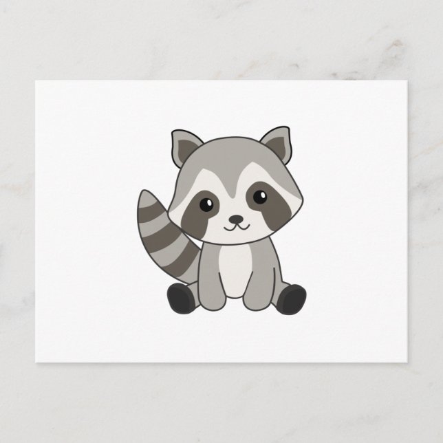 Postal Raccoon Sweet Animals Para Niños Raccoons Funny (Anverso)
