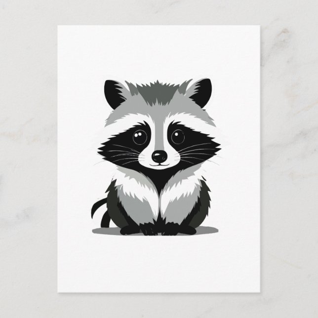 Postal Raccoon Vector Arte Gráfico Retrato Espíritu Anima (Anverso)