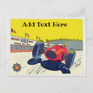 Postal Race Car, agregue texto de edición,