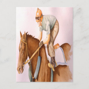 Postal Race Horse y Jockey