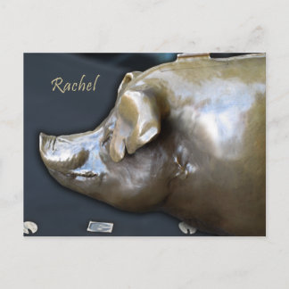 Postal RACHEL LA PIGGY BANK Postcard