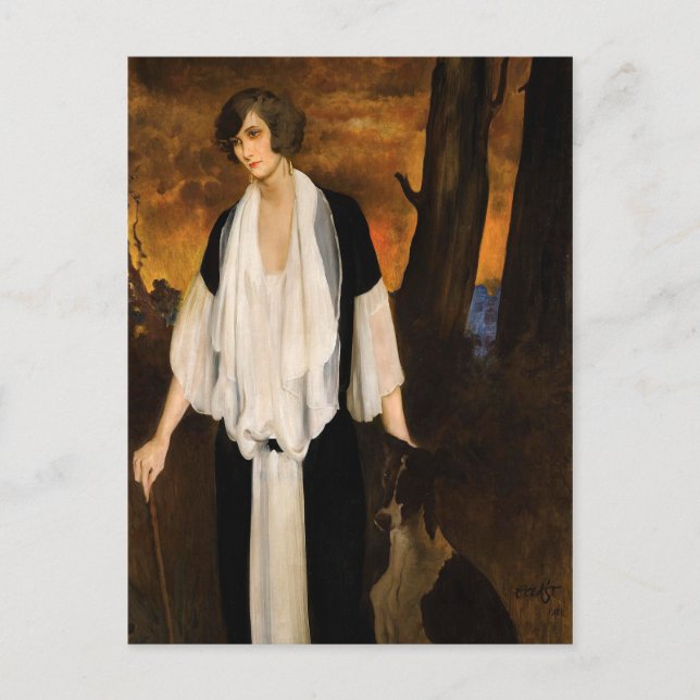 Postal Rachel Strong por Léon Bakst 1924 (Anverso)