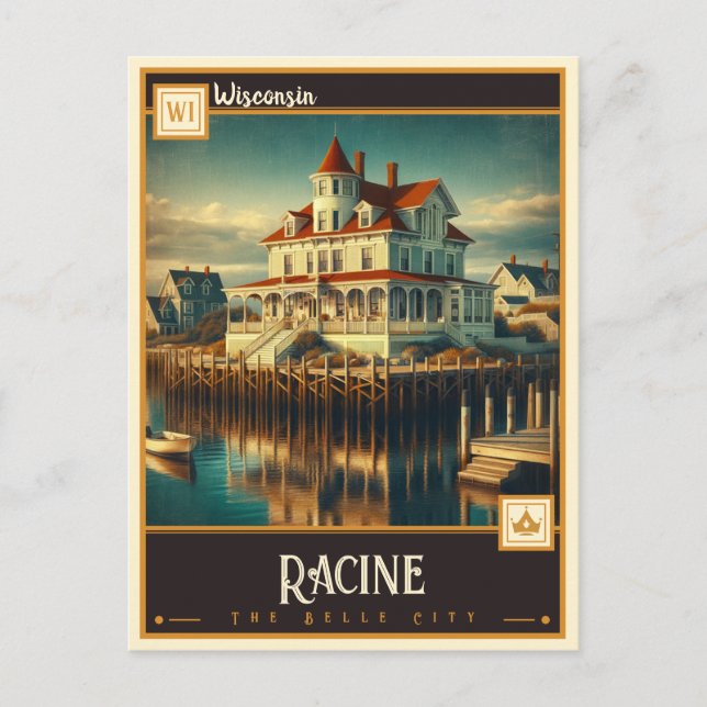 Postal Racine, Wisconsin | Vintage (Anverso)