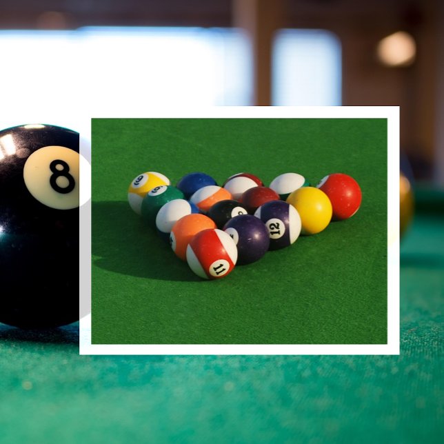 Postal Racked Pool Balls on Pool Table Postcard (Subido por el creador)