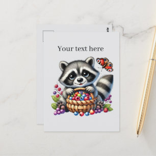 Postal Racoa de amantes de animales de personalizable