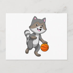 Postal Racoon como jugador de baloncesto con baloncesto