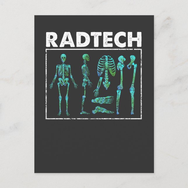 Postal Rad Tech Skeleton Xray Bones Técnico de Radiología (Anverso)