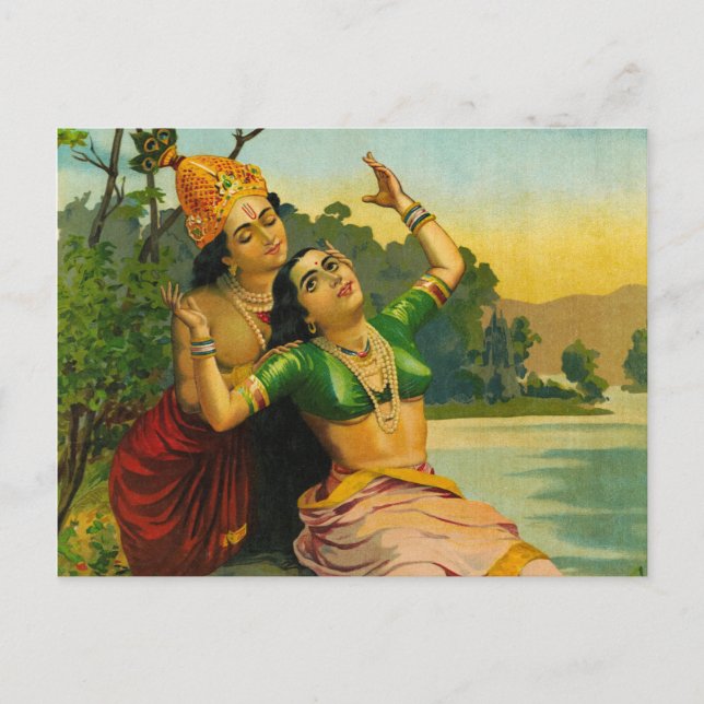 Postal Radha Bilas de Raja Ravi Varma (Anverso)