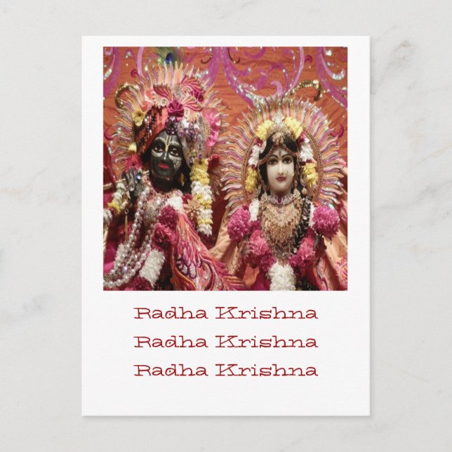 Postal Radha KRISHNA por amor, paz y prosperidad (Anverso)