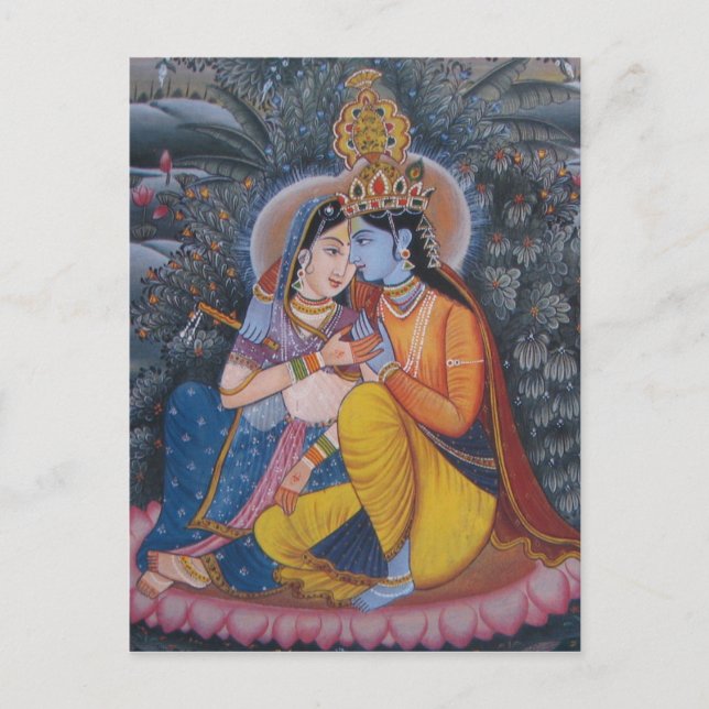 Postal Radha Krishna Postcard (Anverso)