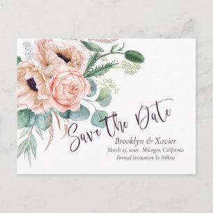 Postal Radiancia de amapola Guardar la fecha