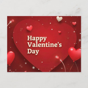 Postal Radiantes Corazones San Valentín 