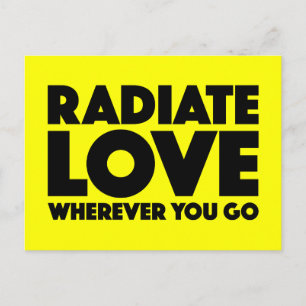 Postal Radiar el amor dondequiera que te vuelvas negro en