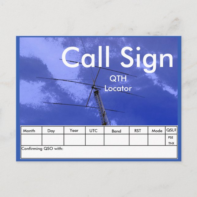 Postal Radio Beam Amateur y Tower QSL (Anverso)