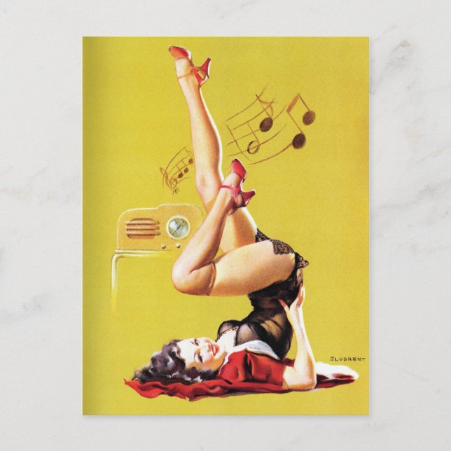 Postal Radio Play Vintage Pin Up (Anverso)