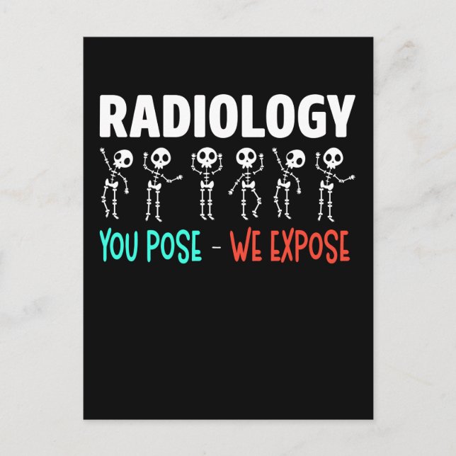 Postal Radiología Humor Xray Skeletons Radiólogo (Anverso)