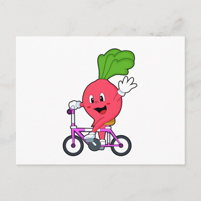 Postal Radish con bicicleta (Anverso)