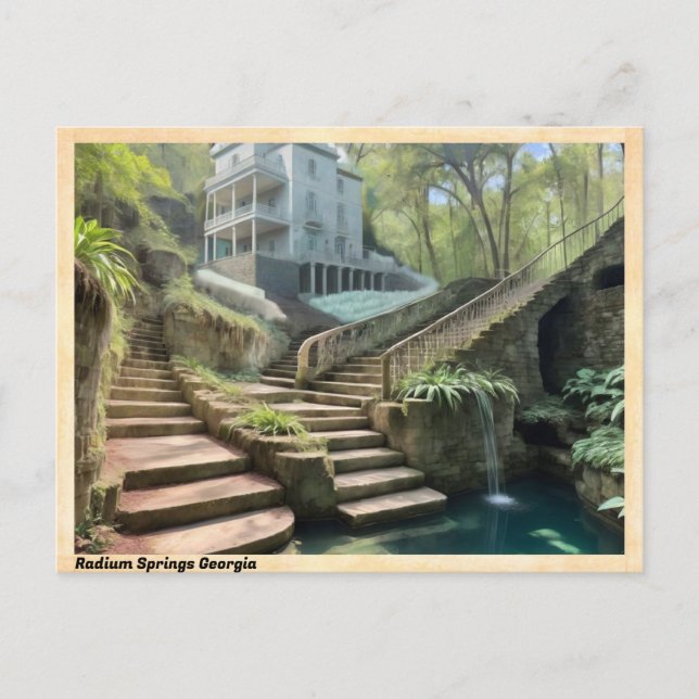 Postal Radium Springs Georgia Viajes Antiguos (Anverso)