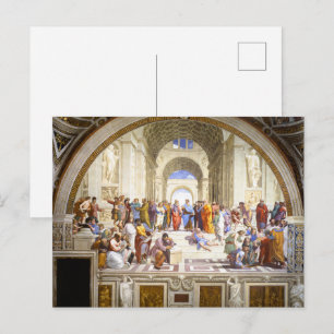 Postal Rafael La Escuela de Atenas Arte del Renacimiento