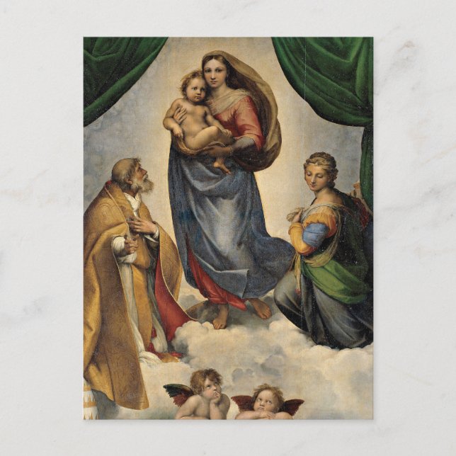 Postal Rafael - La Madonna Sixtina (Anverso)