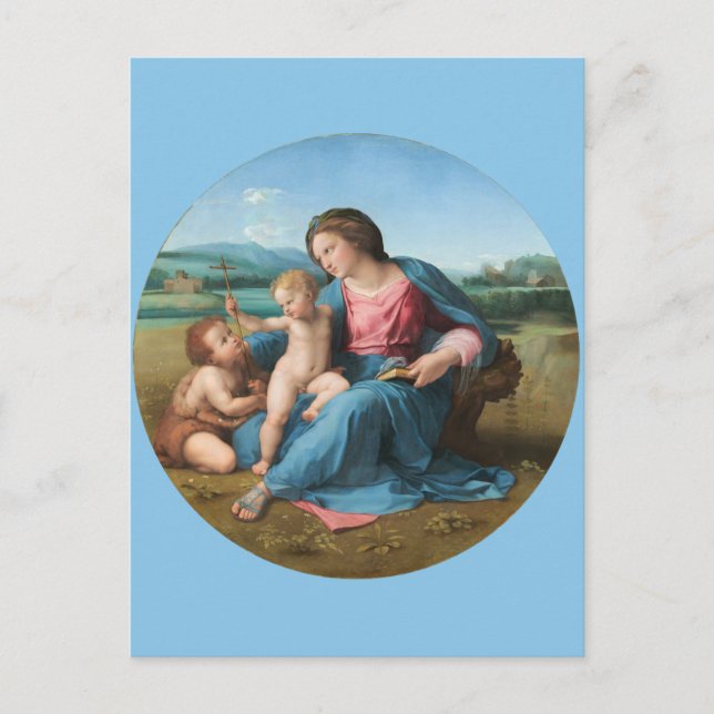 Postal Rafael Renaissance Art Alba Madonna (Anverso)