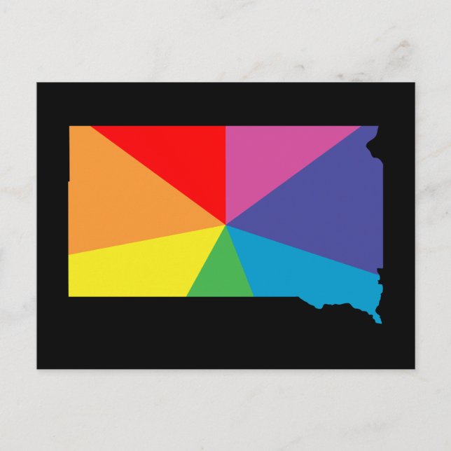 Postal ráfaga de color de dakota del sur (Anverso)