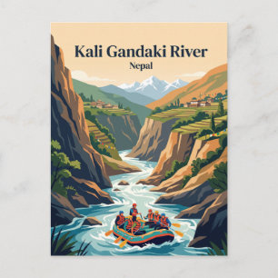 Postal Rafting en aguas bravas en el río Kali Gandaki Nep