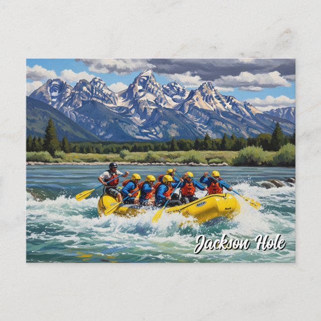 Postal Rafting en Jackson Hole Wyoming (Anverso)