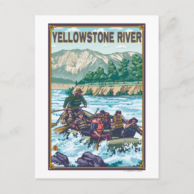 Postal Rafting White Water - Río Yellowstone, Montana (Anverso)