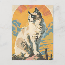 Postal Ragdoll Cat Vintage Art