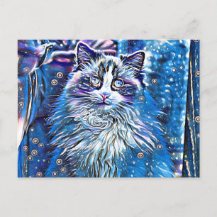 Postal Ragdoll ojos azules lindos