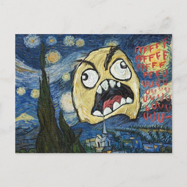 Postal Rage Face Meme Face Comic Classy Painting (Anverso)