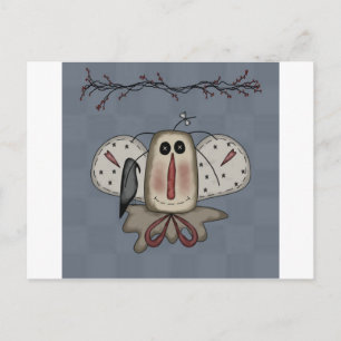 Postal Raggedy Annie Doll con cuervo