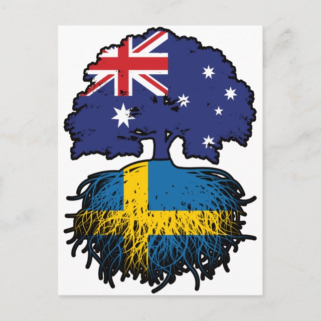 Postal Raíces de árbol sueco australiano en Australia (Anverso)