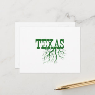 Postal Raíces de árbol verde arraigadas en Texas Arte Wor