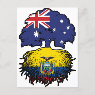 Postal Raíces de árboles australianos ecuatorianos en Aus