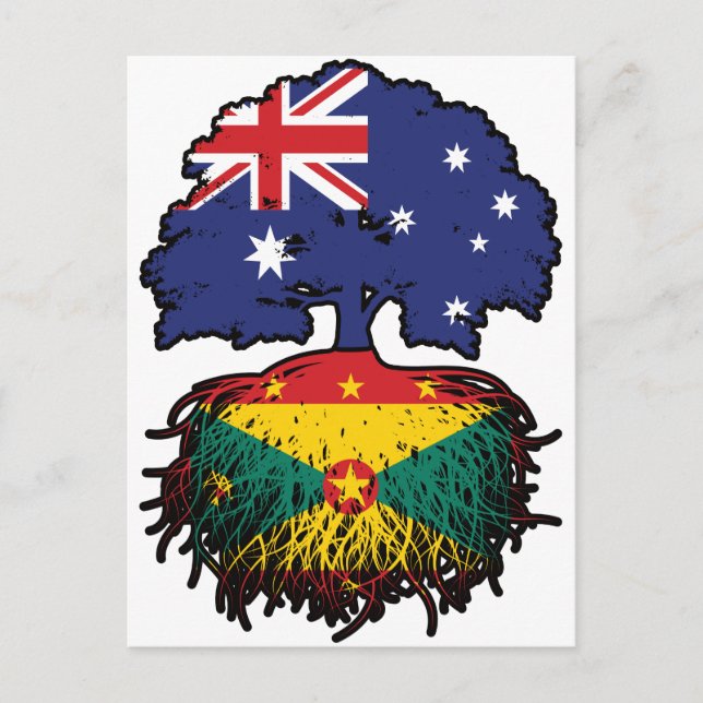 Postal Raíces de árboles australianos granadinos (Anverso)