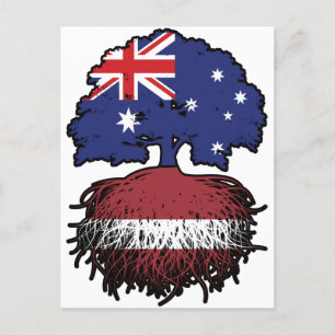 Postal Raíces de árboles de Australia letón