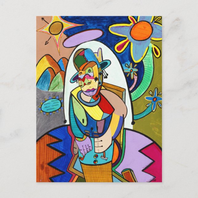 Postal "Raíces en vida" por Ruchell Alexander (Anverso)