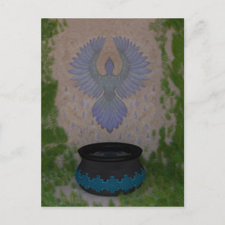 Postal Rain Bird Mixed Media Art