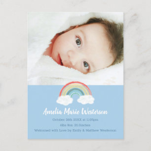 Postal Rainbow Baby Shower Blue Boy