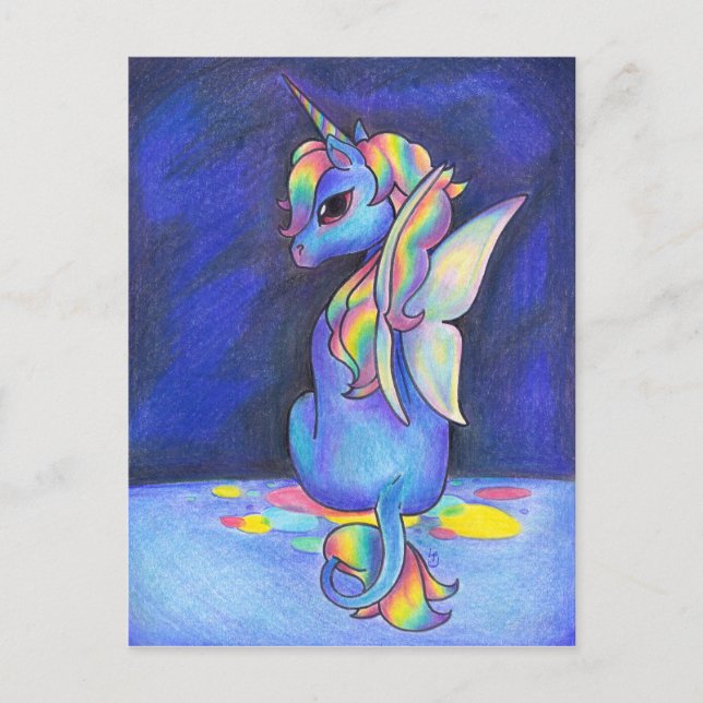 Postal Rainbow Faerie Unicorn (Anverso)