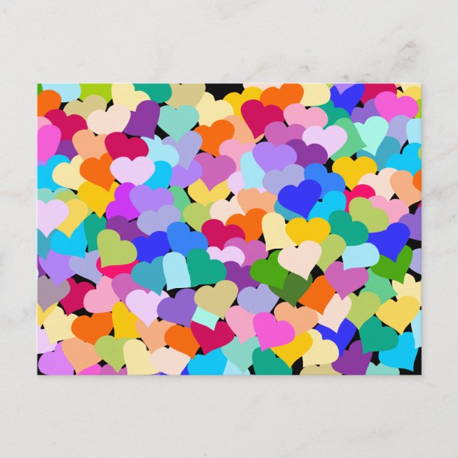 Postal Rainbow Heart Confetti (Anverso)