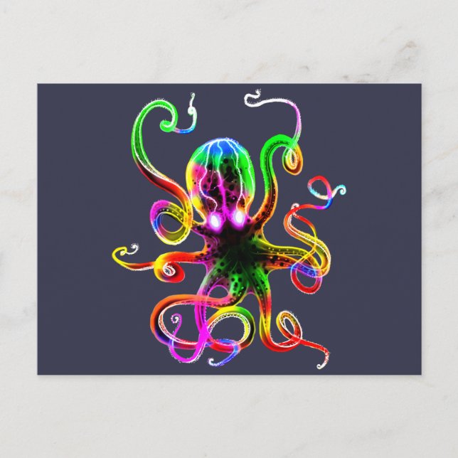 Postal Rainbow Kraken Glow (Anverso)