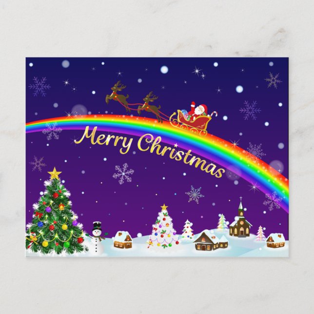Postal Rainbow Santa Claus (Anverso)