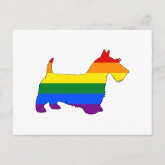 Postal Rainbow Scottish Terrier