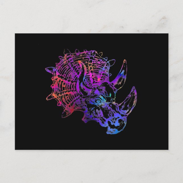 Postal Rainbow Triceratops Dinosaur (Anverso)