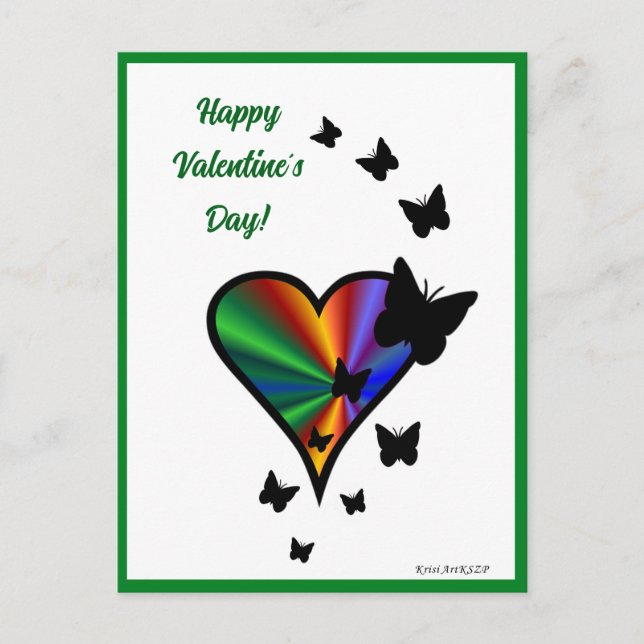 Postal Rainbowheart and Butfly (Anverso)