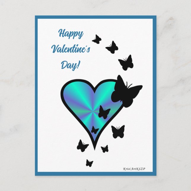 Postal Rainbowheart and Butfly (Anverso)