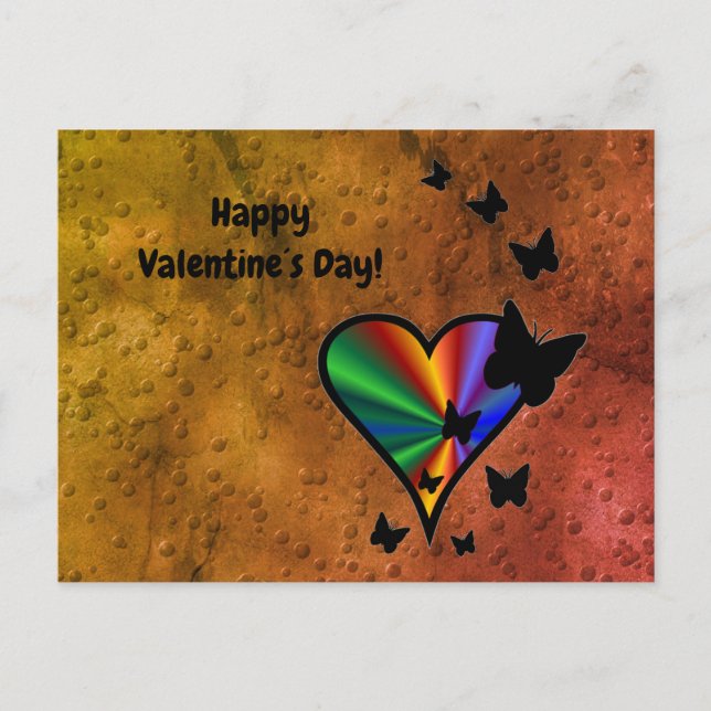 Postal Rainbowheart and Butfly (Anverso)